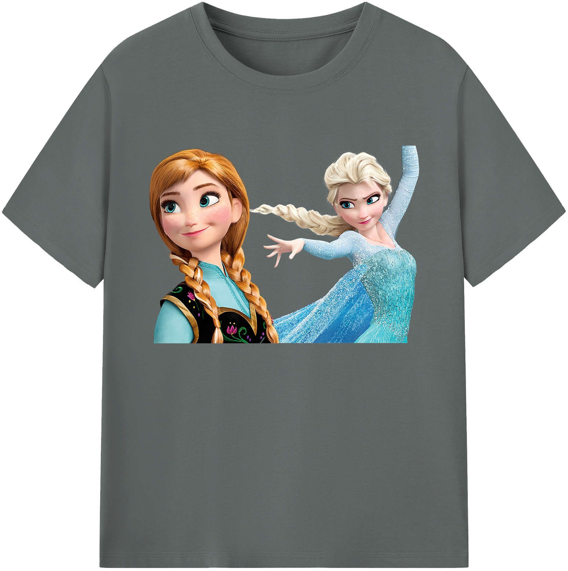 （画像用） アナと雪の女王 アンナ エルサ Frozen Anna Elsa 綿100％ メンズ半袖Tシャツ｜肌触りやわらか＆通気性